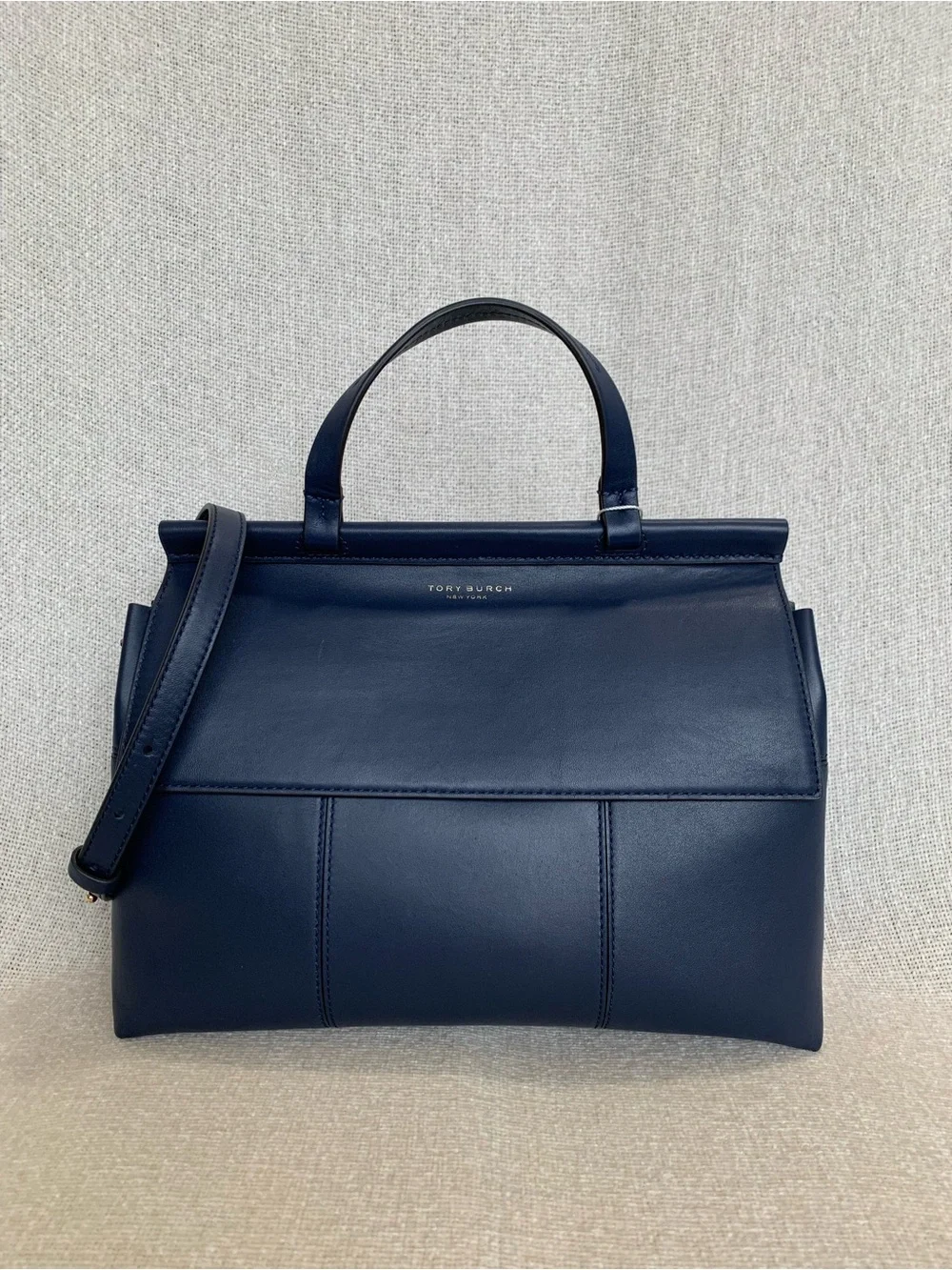 Tory Burch Block T Navy/Red Leather Satchel/Long Crossbody/Shoulder Strap